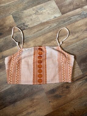 NWT En Crème Cotton spaghetti strap Crop Top, sz S